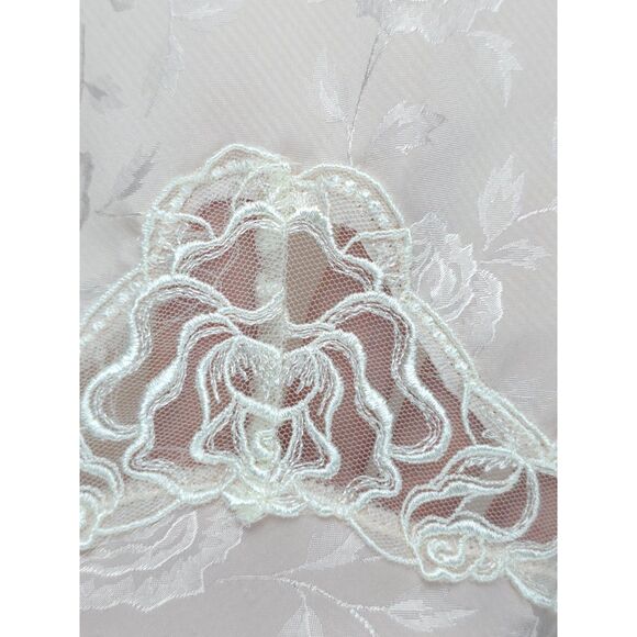 VTG 80s Floral Print Flared Half Slip Skirt Lace Hem Lingerie Fairy Cottagecore - Picture 5 of 6